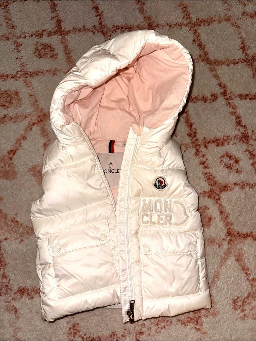Moncler Kids white puffy vest